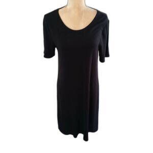 Premise Dresses basic black short sleeve t-shirt dress size L jersey rayon blend